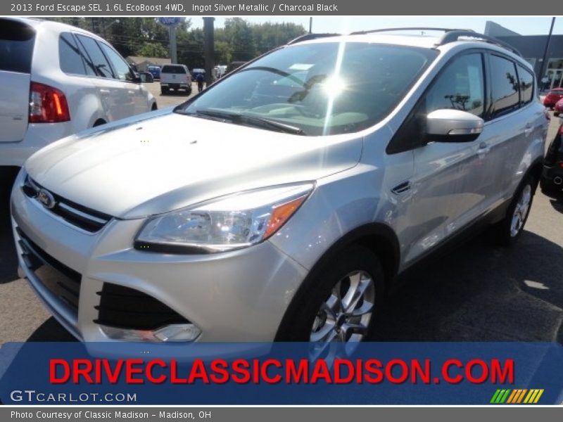 Ingot Silver Metallic / Charcoal Black 2013 Ford Escape SEL 1.6L EcoBoost 4WD
