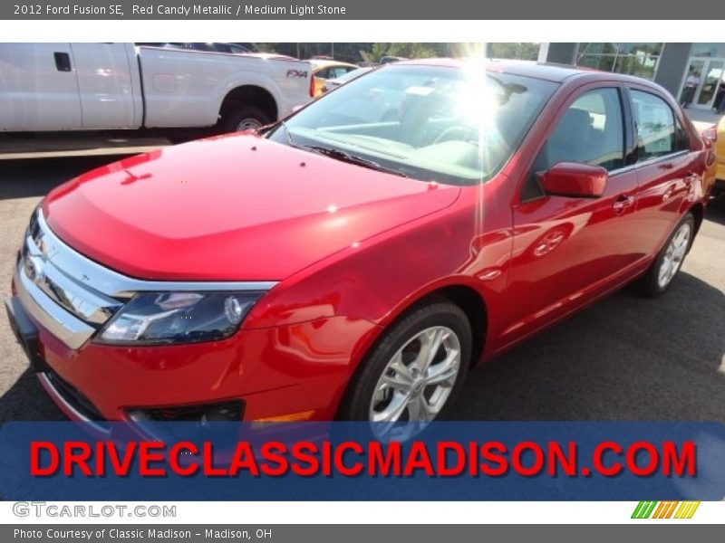 Red Candy Metallic / Medium Light Stone 2012 Ford Fusion SE
