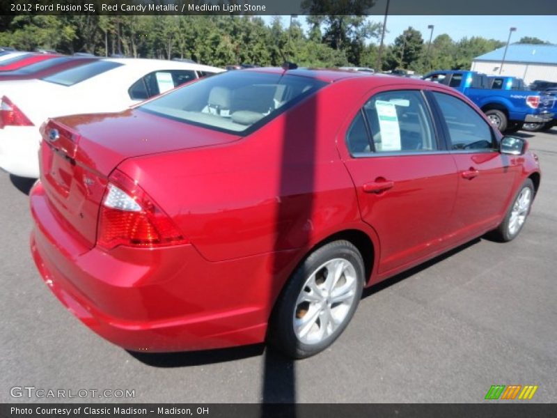 Red Candy Metallic / Medium Light Stone 2012 Ford Fusion SE