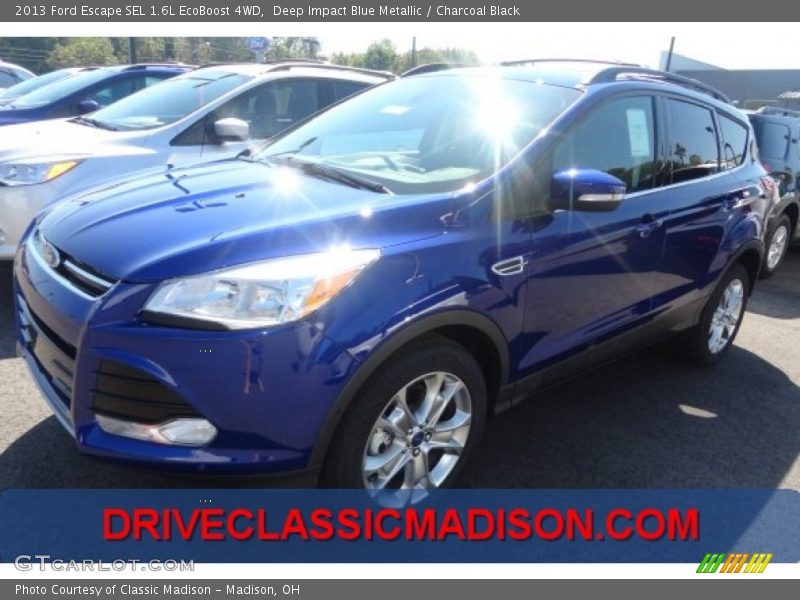Deep Impact Blue Metallic / Charcoal Black 2013 Ford Escape SEL 1.6L EcoBoost 4WD