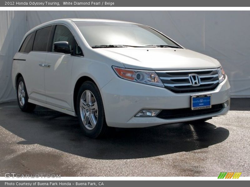 White Diamond Pearl / Beige 2012 Honda Odyssey Touring