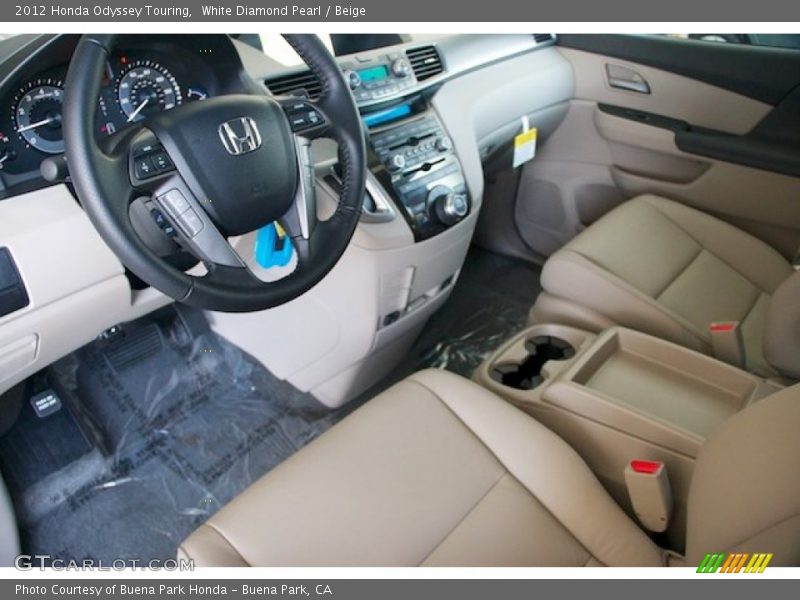 White Diamond Pearl / Beige 2012 Honda Odyssey Touring