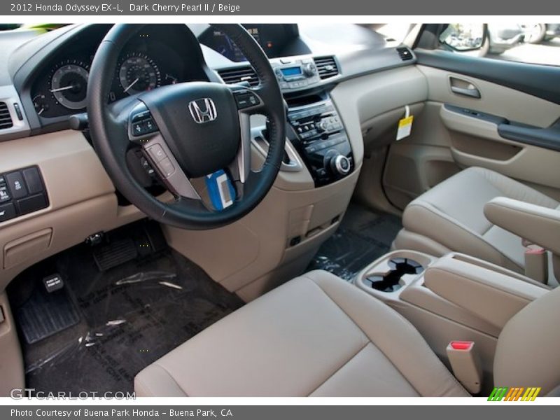 Dark Cherry Pearl II / Beige 2012 Honda Odyssey EX-L