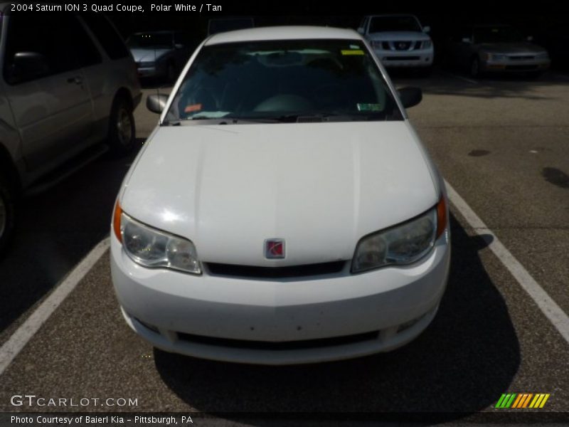 Polar White / Tan 2004 Saturn ION 3 Quad Coupe