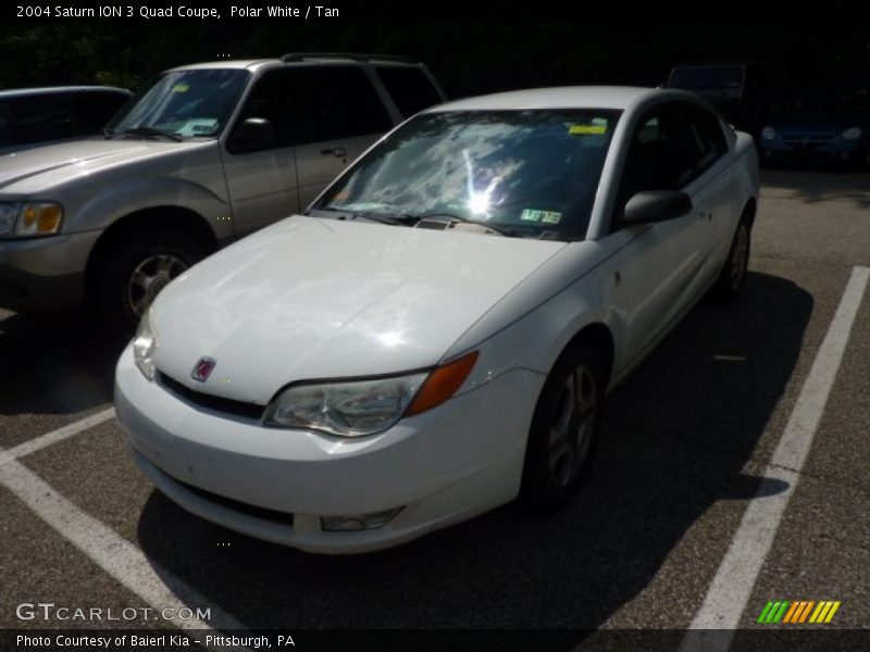 Polar White / Tan 2004 Saturn ION 3 Quad Coupe