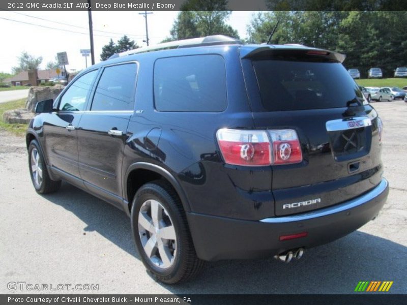 Deep Blue Metallic / Ebony 2012 GMC Acadia SLT AWD