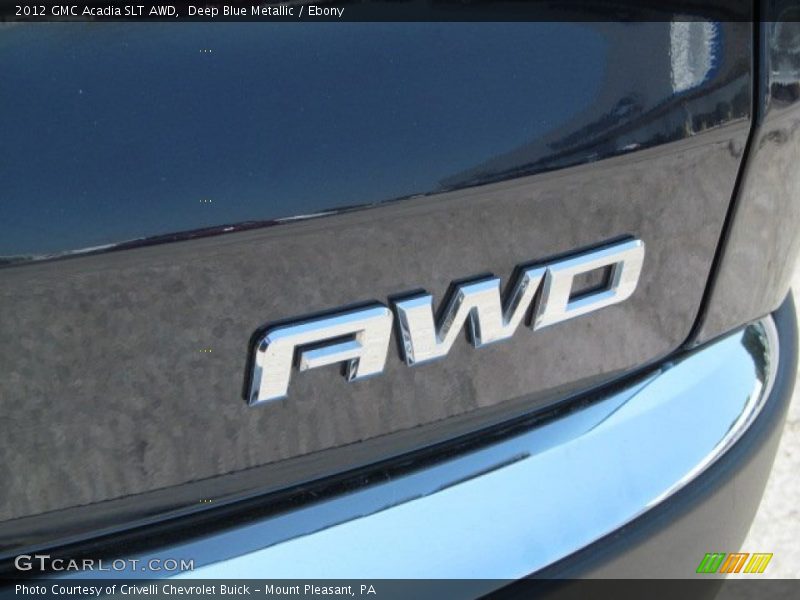 Deep Blue Metallic / Ebony 2012 GMC Acadia SLT AWD