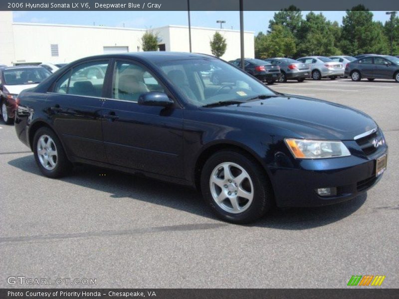 Deepwater Blue / Gray 2006 Hyundai Sonata LX V6