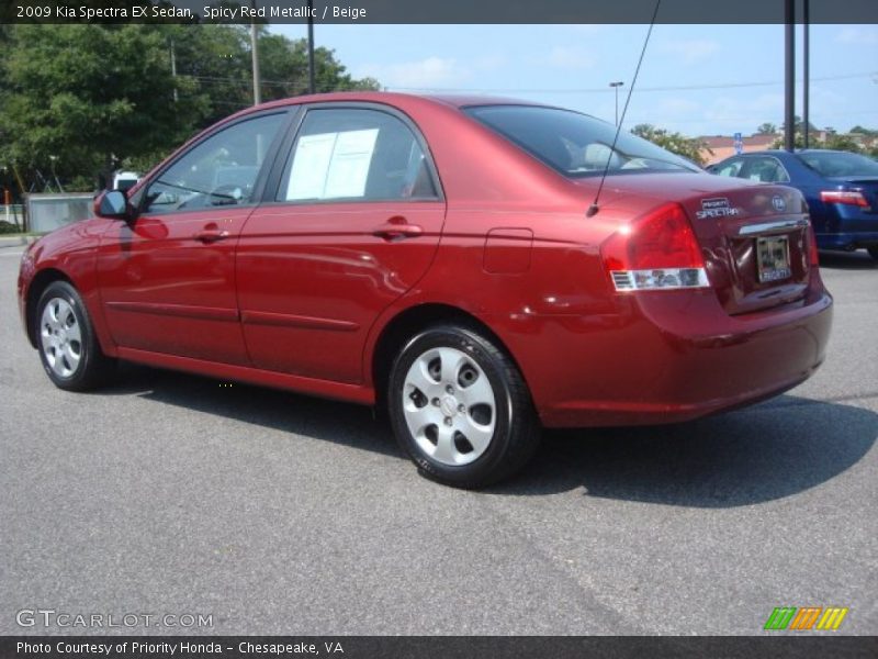 Spicy Red Metallic / Beige 2009 Kia Spectra EX Sedan