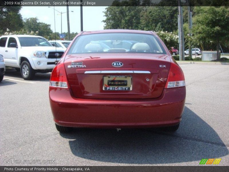 Spicy Red Metallic / Beige 2009 Kia Spectra EX Sedan