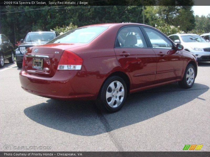 Spicy Red Metallic / Beige 2009 Kia Spectra EX Sedan