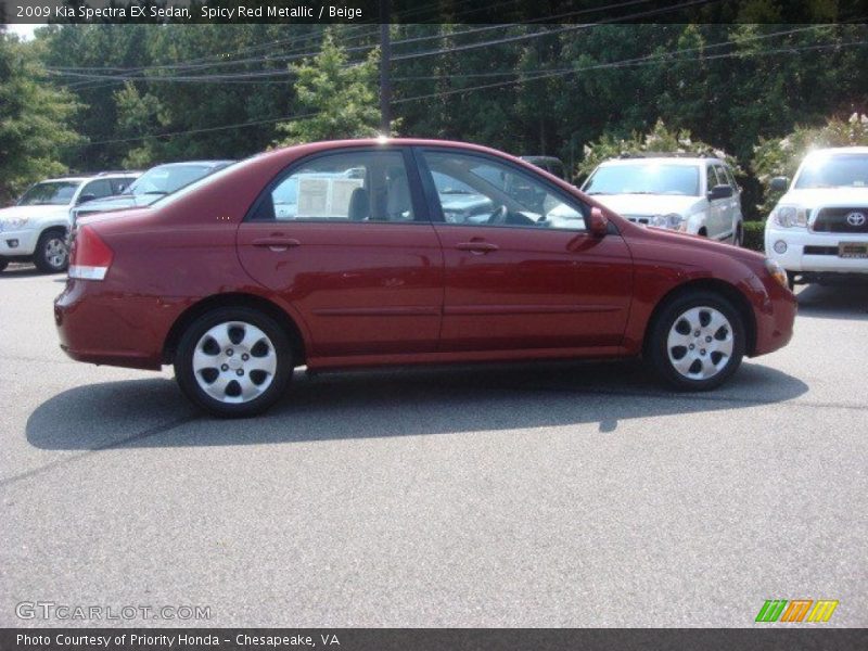 Spicy Red Metallic / Beige 2009 Kia Spectra EX Sedan