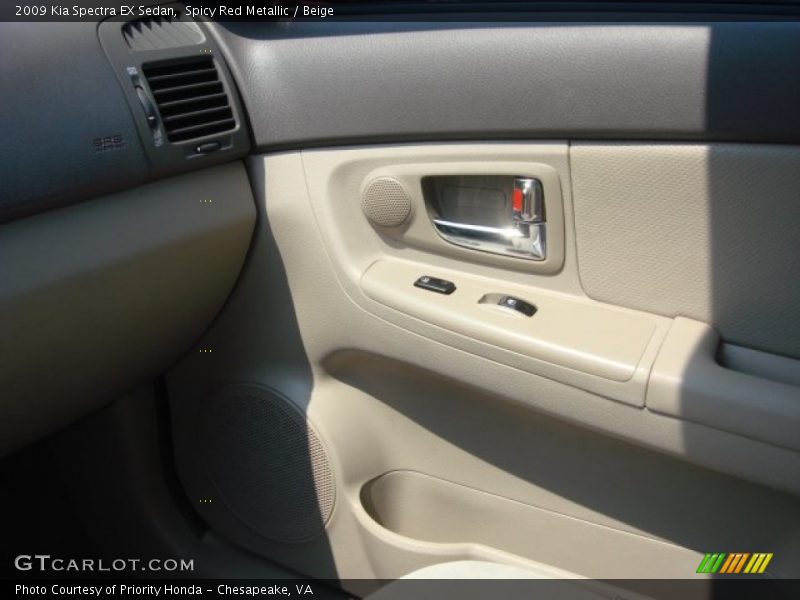 Spicy Red Metallic / Beige 2009 Kia Spectra EX Sedan