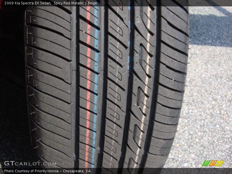 Spicy Red Metallic / Beige 2009 Kia Spectra EX Sedan