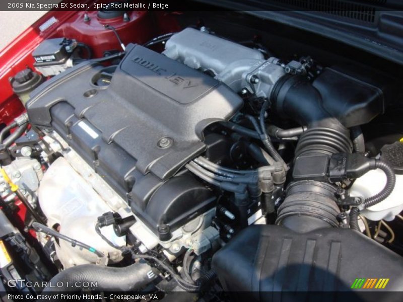  2009 Spectra EX Sedan Engine - 2.0 Liter DOHC 16-Valve CVVT 4 Cylinder