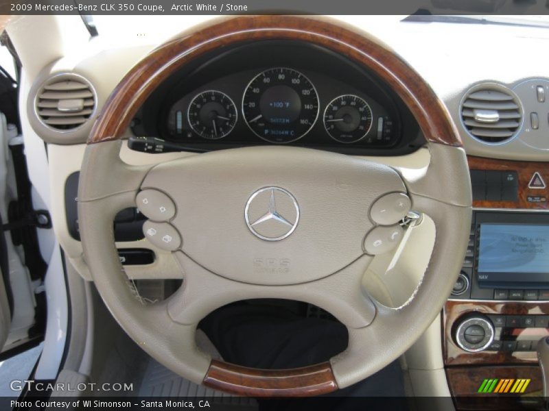 Arctic White / Stone 2009 Mercedes-Benz CLK 350 Coupe