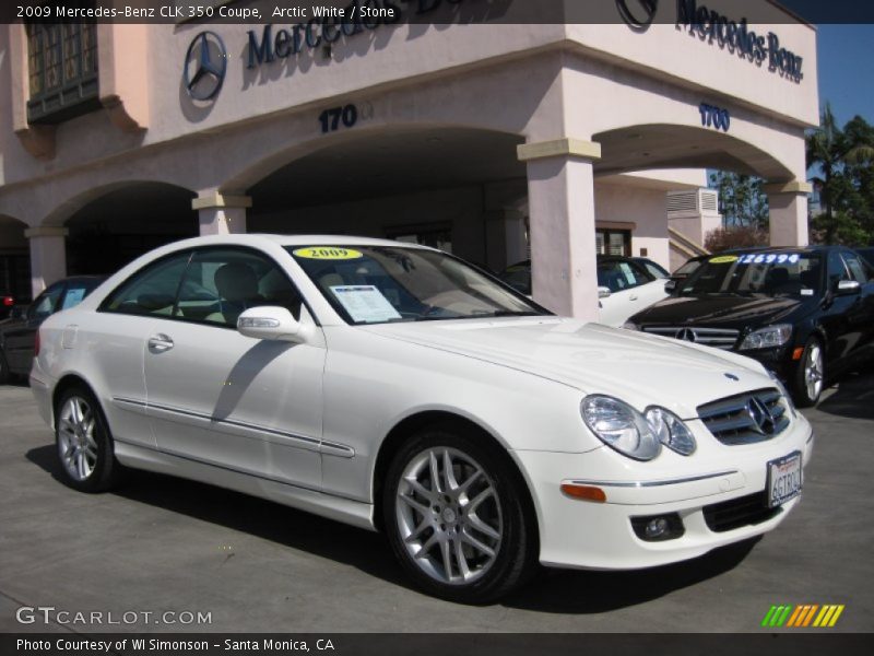 Arctic White / Stone 2009 Mercedes-Benz CLK 350 Coupe