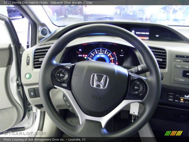 Alabaster Silver Metallic / Gray 2012 Honda Civic Hybrid Sedan