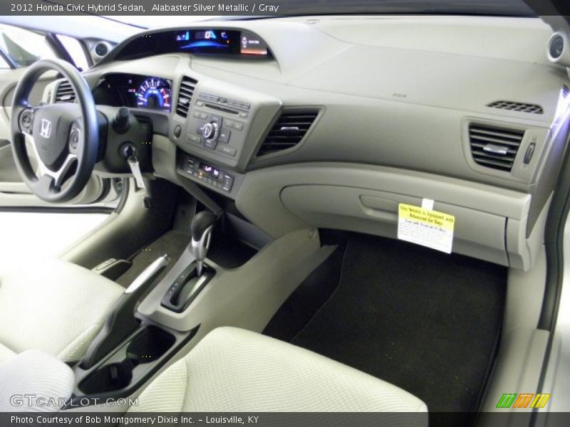 Alabaster Silver Metallic / Gray 2012 Honda Civic Hybrid Sedan