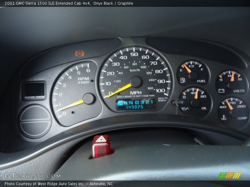 Onyx Black / Graphite 2001 GMC Sierra 1500 SLE Extended Cab 4x4