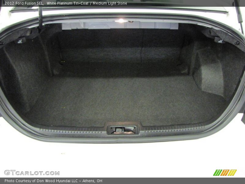 White Platinum Tri-Coat / Medium Light Stone 2012 Ford Fusion SEL