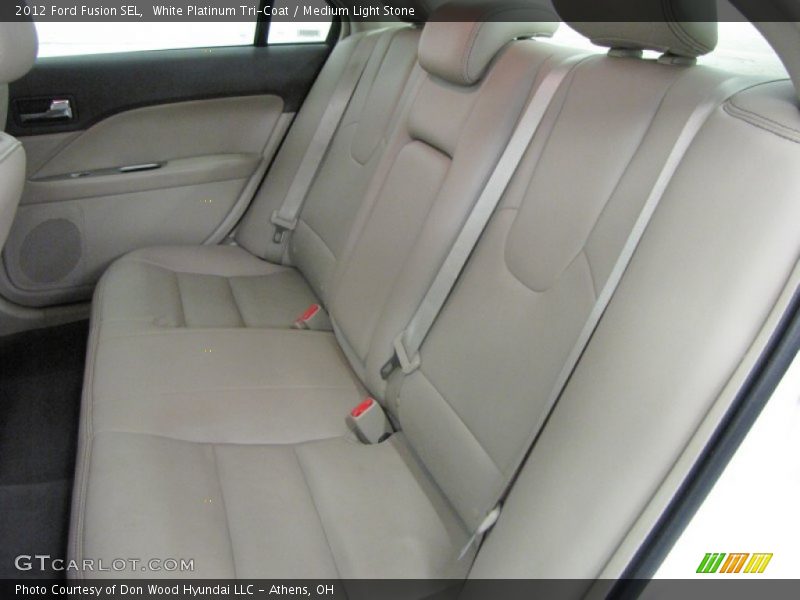 White Platinum Tri-Coat / Medium Light Stone 2012 Ford Fusion SEL