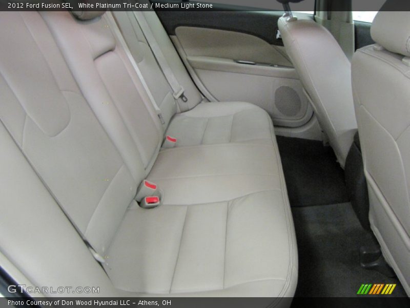 White Platinum Tri-Coat / Medium Light Stone 2012 Ford Fusion SEL