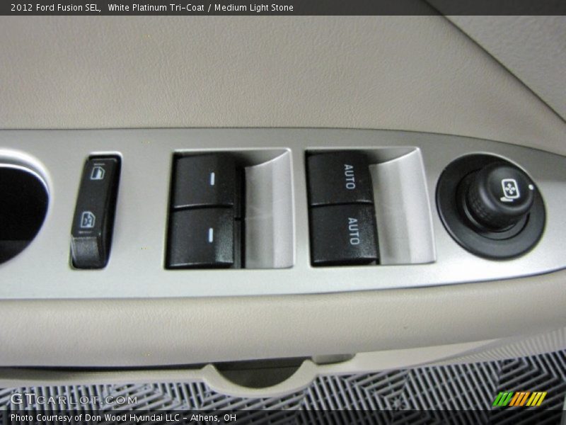 White Platinum Tri-Coat / Medium Light Stone 2012 Ford Fusion SEL