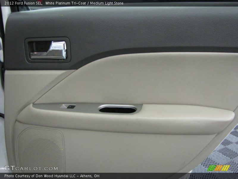 White Platinum Tri-Coat / Medium Light Stone 2012 Ford Fusion SEL
