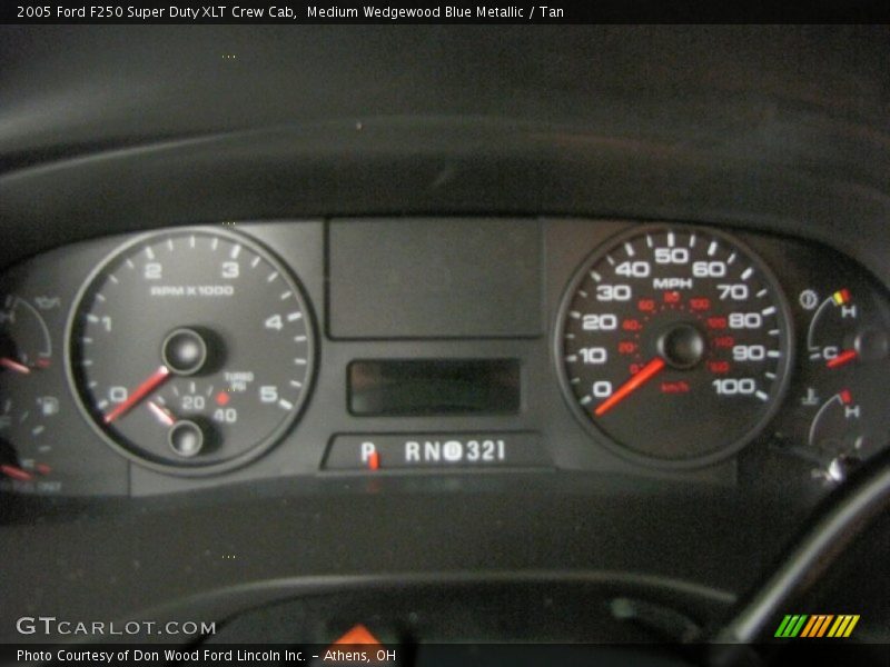 Medium Wedgewood Blue Metallic / Tan 2005 Ford F250 Super Duty XLT Crew Cab