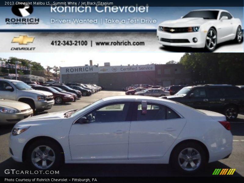 Summit White / Jet Black/Titanium 2013 Chevrolet Malibu LS