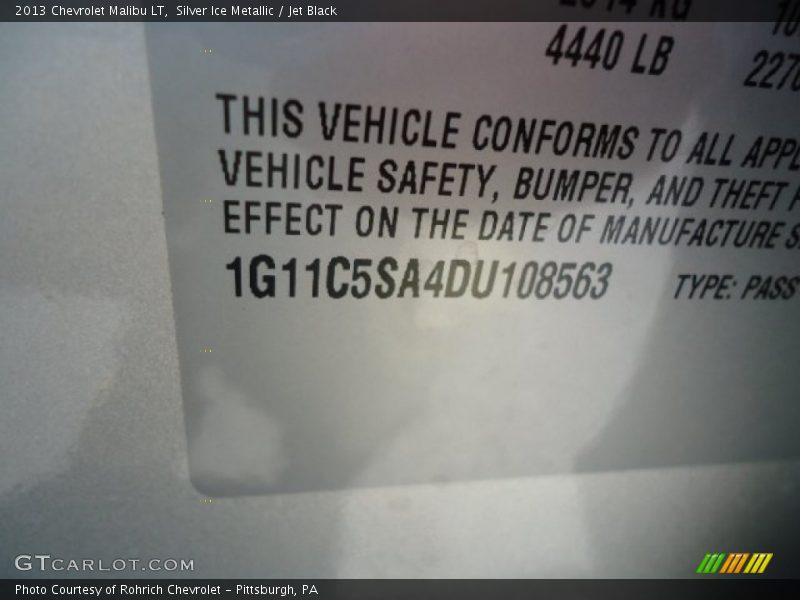Silver Ice Metallic / Jet Black 2013 Chevrolet Malibu LT