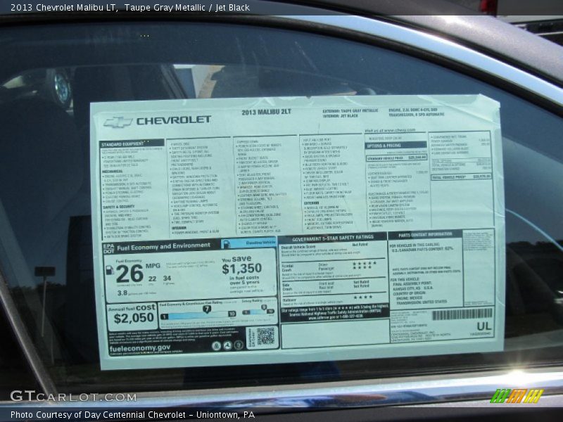  2013 Malibu LT Window Sticker