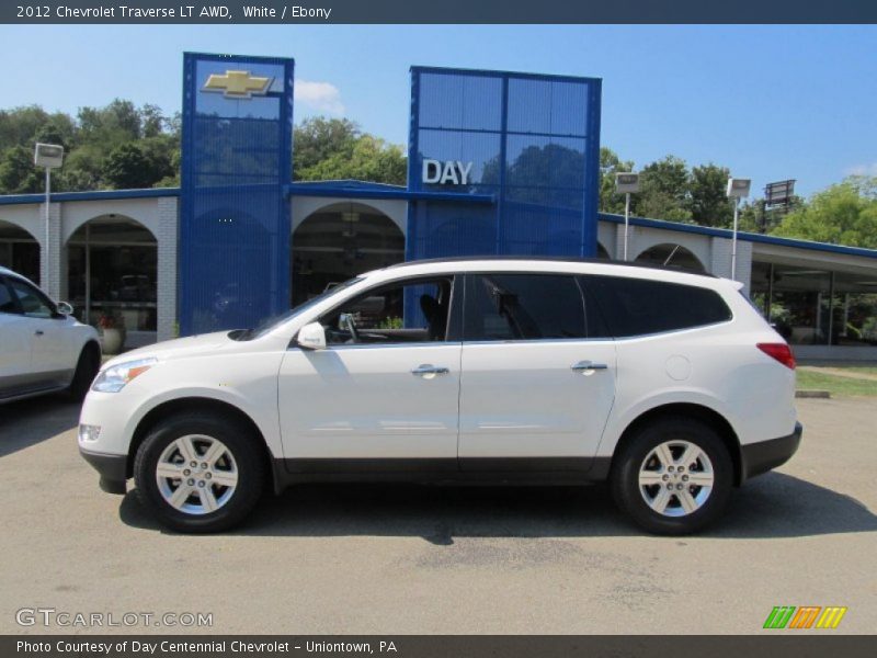 White / Ebony 2012 Chevrolet Traverse LT AWD