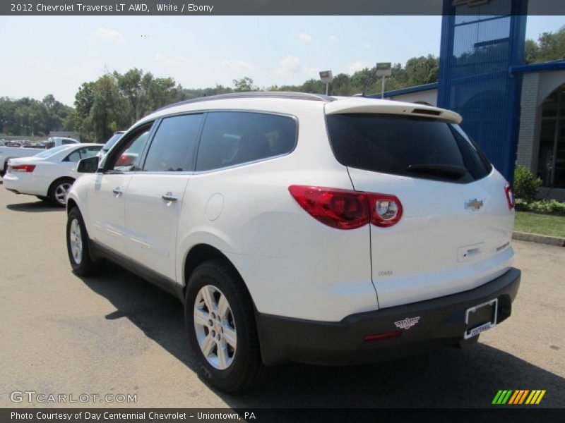 White / Ebony 2012 Chevrolet Traverse LT AWD