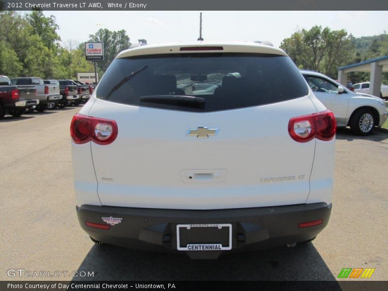 White / Ebony 2012 Chevrolet Traverse LT AWD