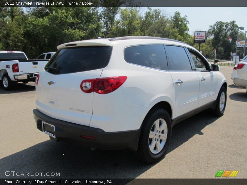 White / Ebony 2012 Chevrolet Traverse LT AWD