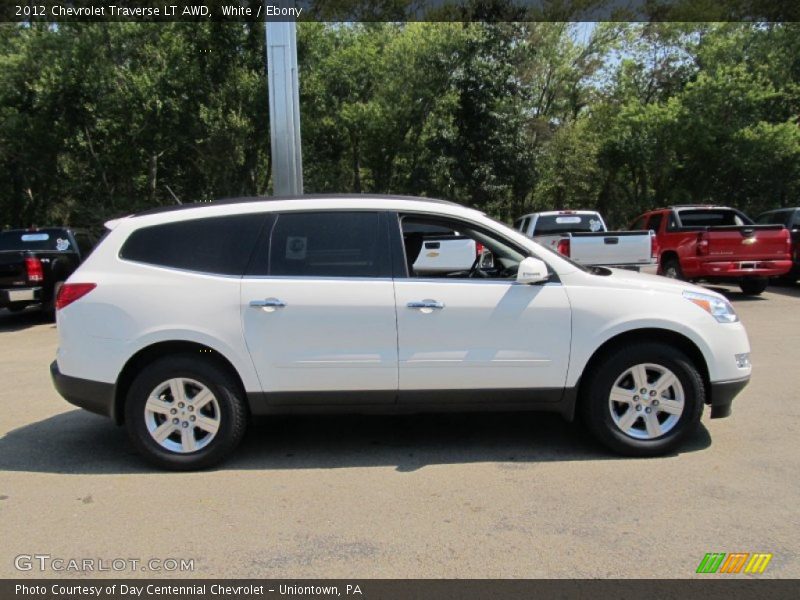 White / Ebony 2012 Chevrolet Traverse LT AWD