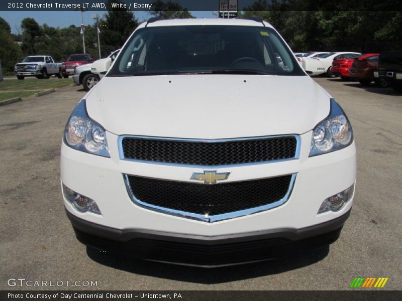 White / Ebony 2012 Chevrolet Traverse LT AWD
