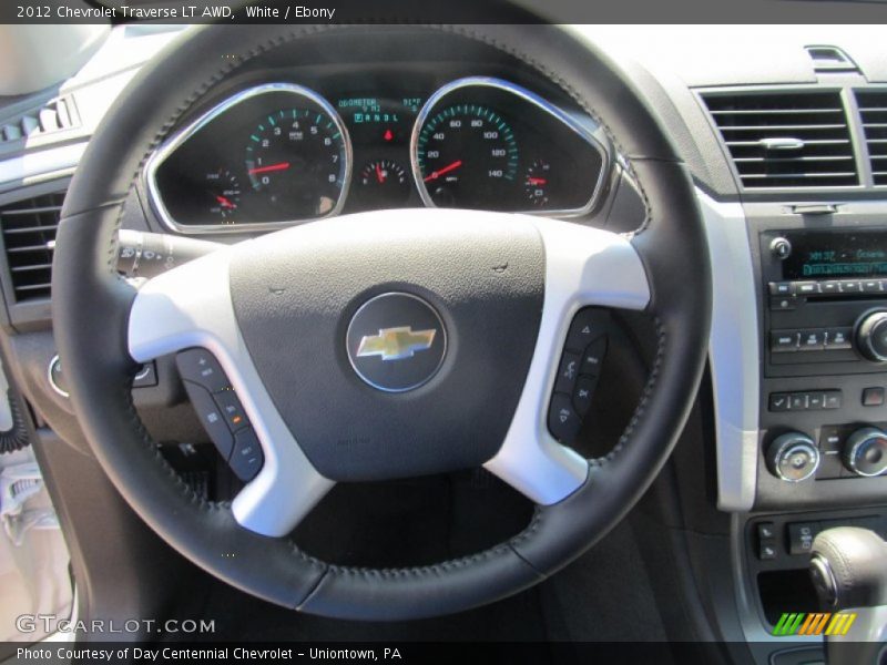 White / Ebony 2012 Chevrolet Traverse LT AWD
