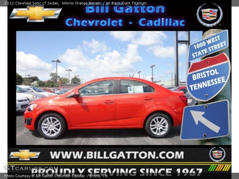 Inferno Orange Metallic / Jet Black/Dark Titanium 2013 Chevrolet Sonic LT Sedan
