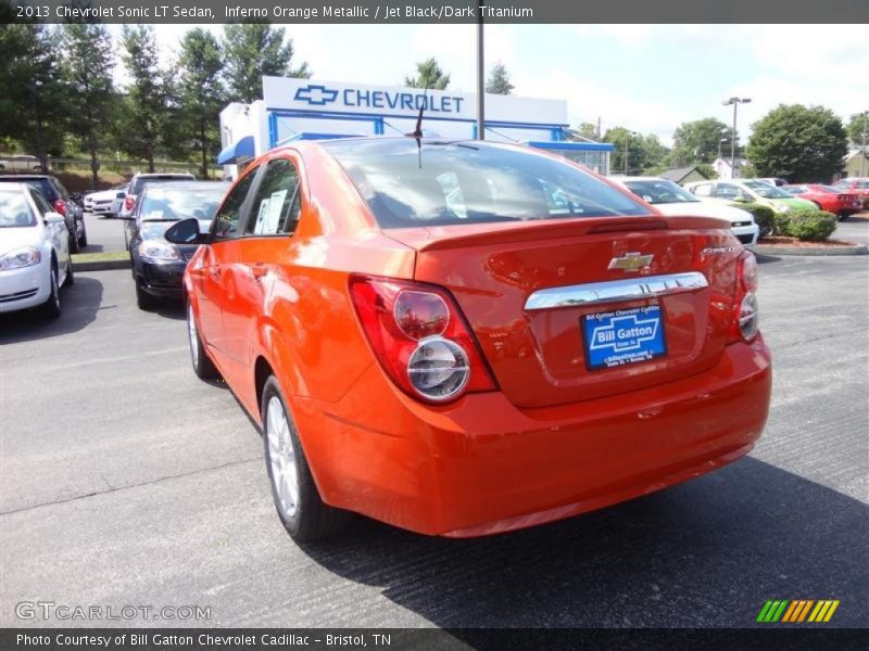 Inferno Orange Metallic / Jet Black/Dark Titanium 2013 Chevrolet Sonic LT Sedan