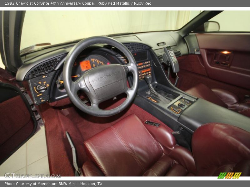 Ruby Red Interior - 1993 Corvette 40th Anniversary Coupe 