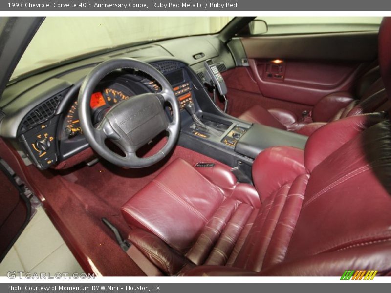 Ruby Red Interior - 1993 Corvette 40th Anniversary Coupe 