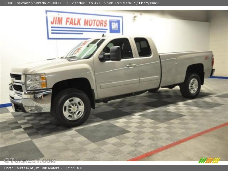 Silver Birch Metallic / Ebony Black 2008 Chevrolet Silverado 2500HD LTZ Extended Cab 4x4