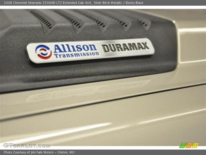 Silver Birch Metallic / Ebony Black 2008 Chevrolet Silverado 2500HD LTZ Extended Cab 4x4