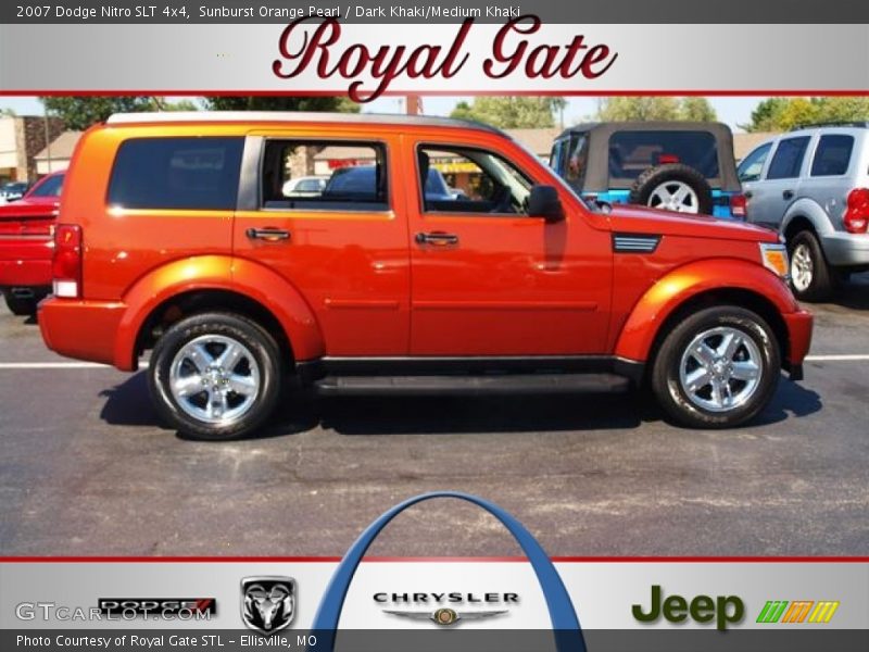 Sunburst Orange Pearl / Dark Khaki/Medium Khaki 2007 Dodge Nitro SLT 4x4