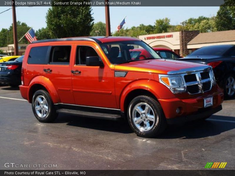 Sunburst Orange Pearl / Dark Khaki/Medium Khaki 2007 Dodge Nitro SLT 4x4