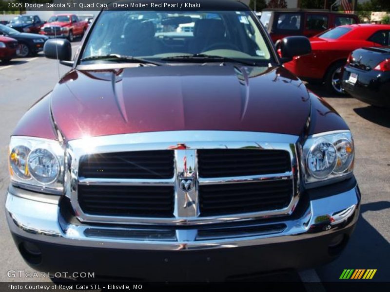 Deep Molten Red Pearl / Khaki 2005 Dodge Dakota SLT Quad Cab