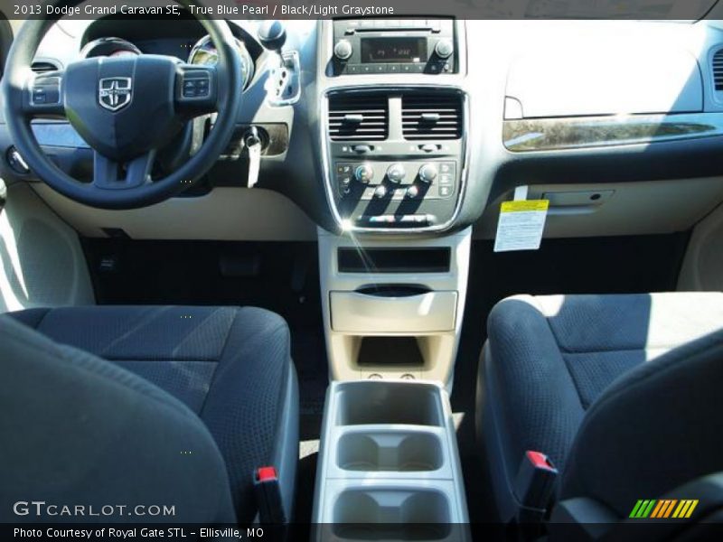 True Blue Pearl / Black/Light Graystone 2013 Dodge Grand Caravan SE